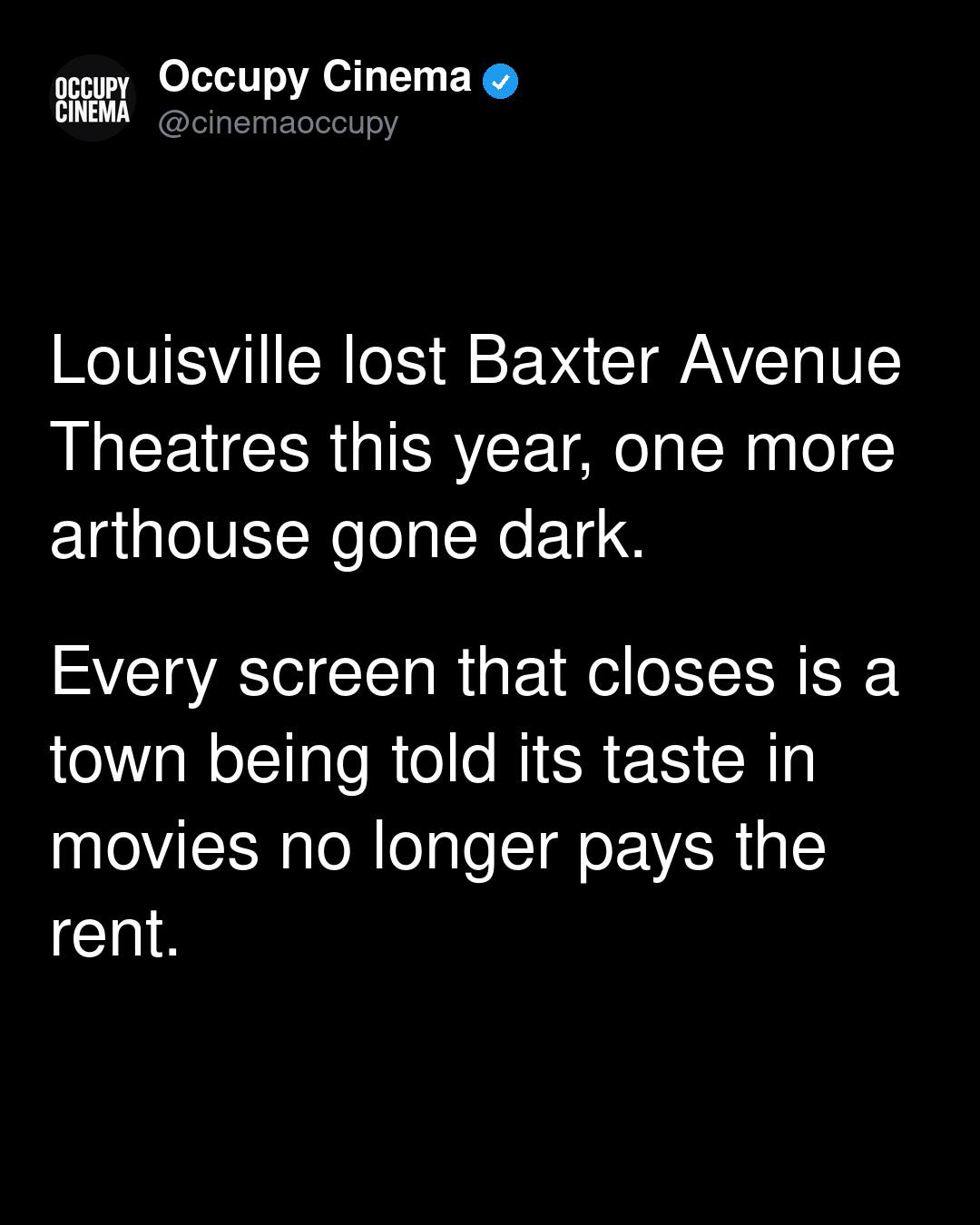 The Dark Screen Dilemma: What the Loss of Baxter Avenue Theatres Means for Regional Film Culture