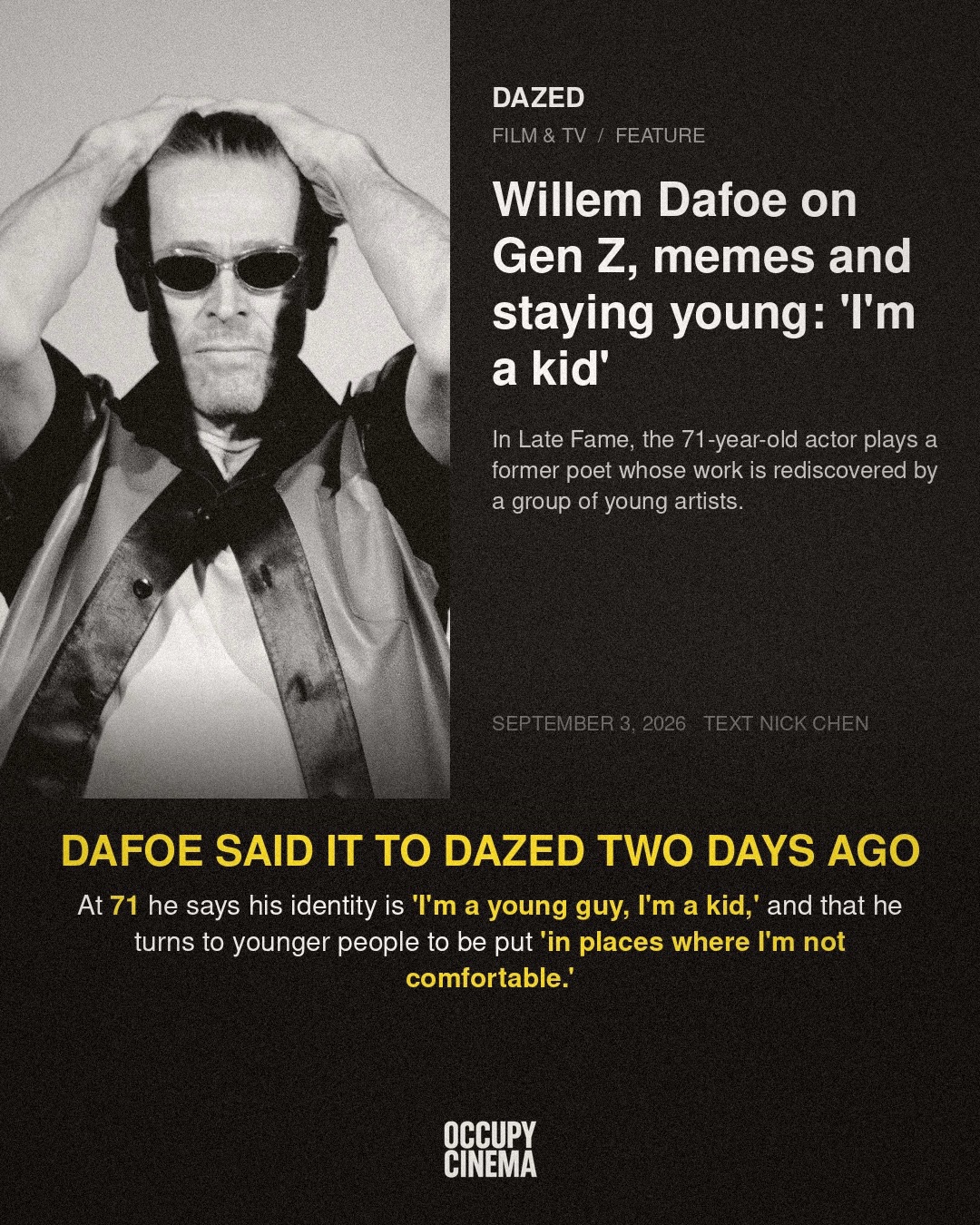 Hollywood's Age-Old Identity Crisis: Pattinson, Dafoe, and the Generational Divide, image 3 of 5