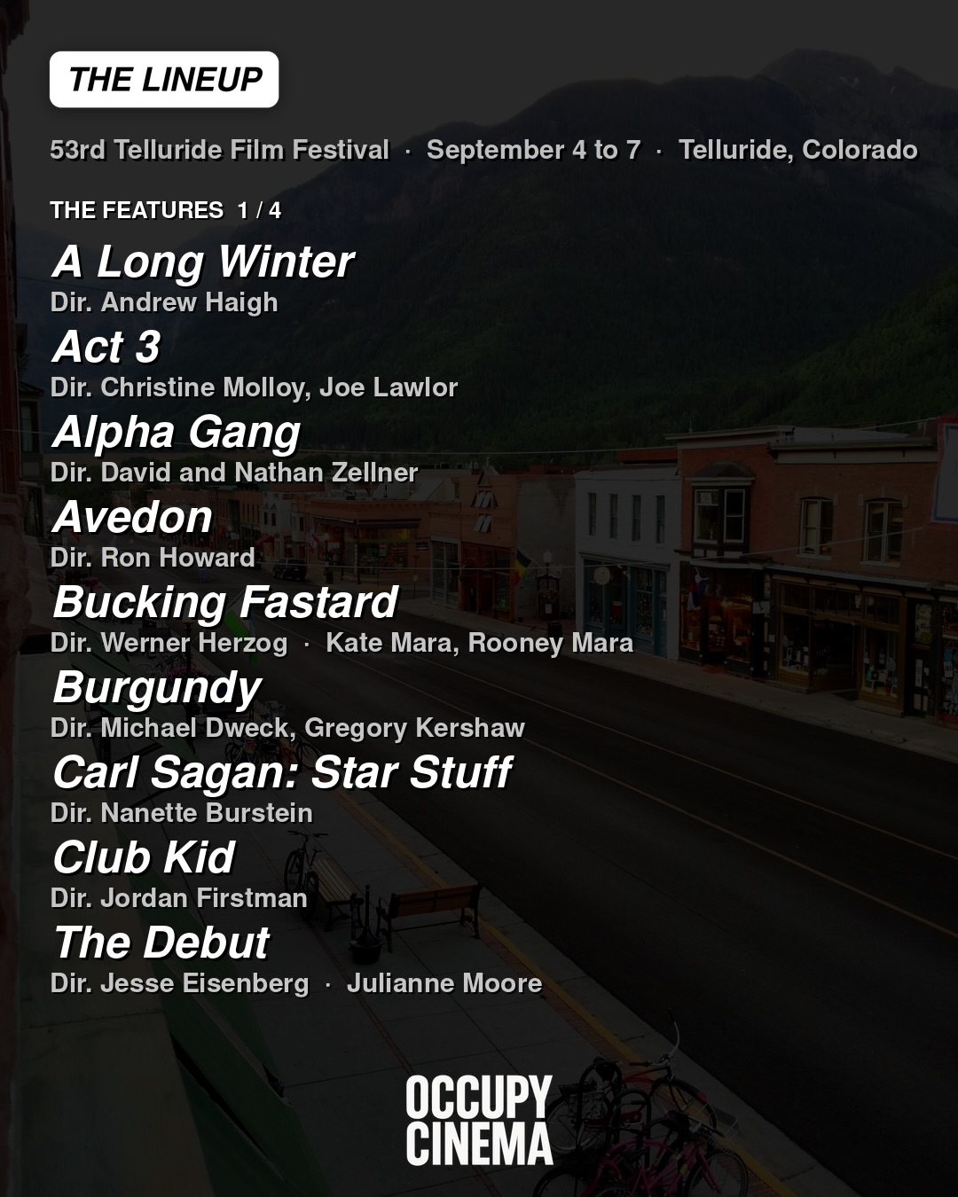 Telluride Unveils Surprise Slate, Kicking Off Awards Season in High Gear, image 2 of 6