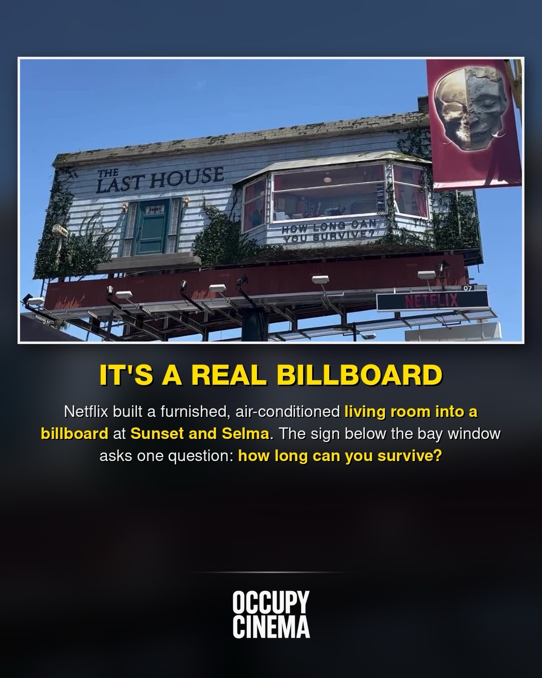 Netflix Mounts Live Billboard Activation on Sunset Boulevard for 'The Last House', image 2 of 6